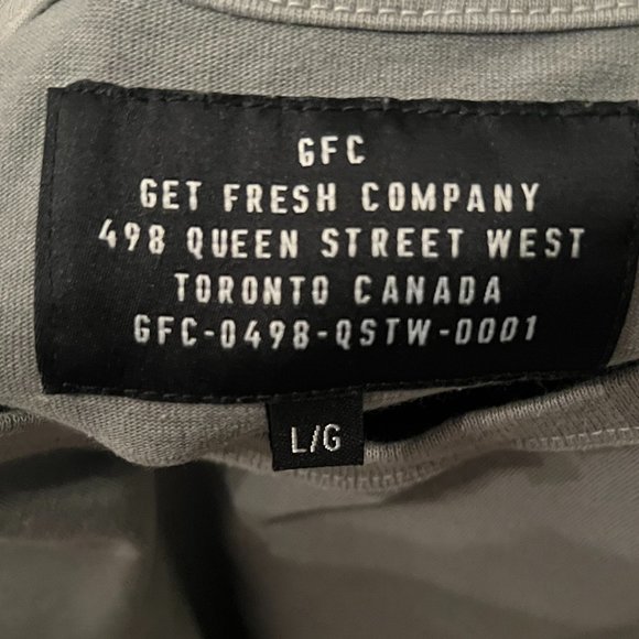 Get Fresh Company GFC Tee Grey Size Large Used - Picture 2 of 2
